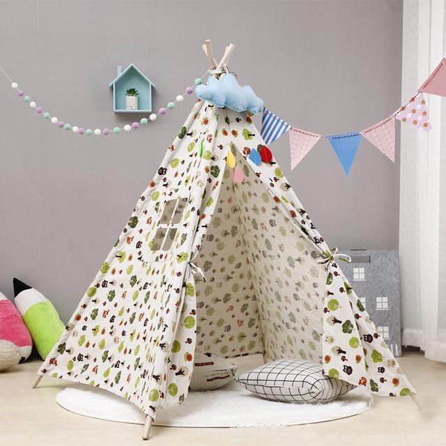 Baby Tent Child Teepee Toys Wigwam Cotton Canvas Teepee Children Tipi Play House Large Kids Tent