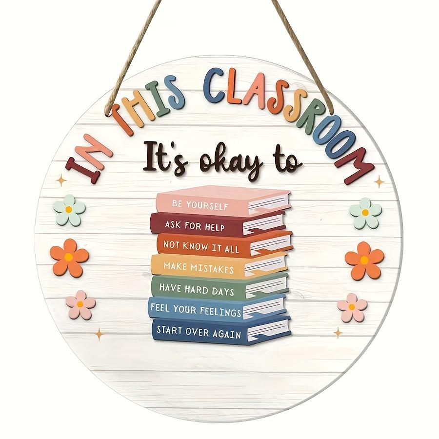 

Деревянная табличка в винтажном стиле «В этом классе» — идеально подходит для декора школьных и офисных помещений, настенная табличка 1pc