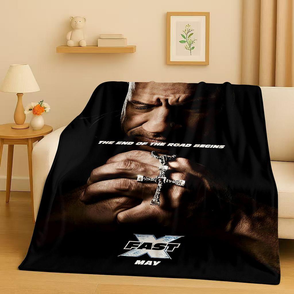 3D Szybcy i Wściekli Vin Diesel Samochód Wyścigowy Koc Flanelowy, Niezwykle Miękki Ciepły Pluszowy Koc na Domową Sypialnię Łóżko Kanapę Pokrowiec Piknik Dzieci