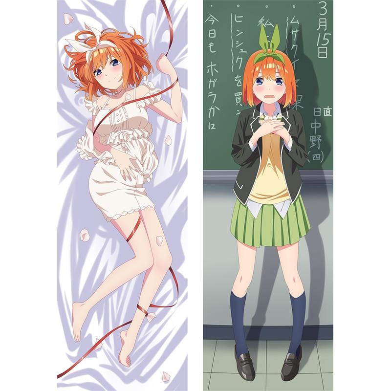 

60x180 см Quintessential Quintuplets Dakimakura наволочка Накано Нино костюм персиковая кожа наволочка для тела