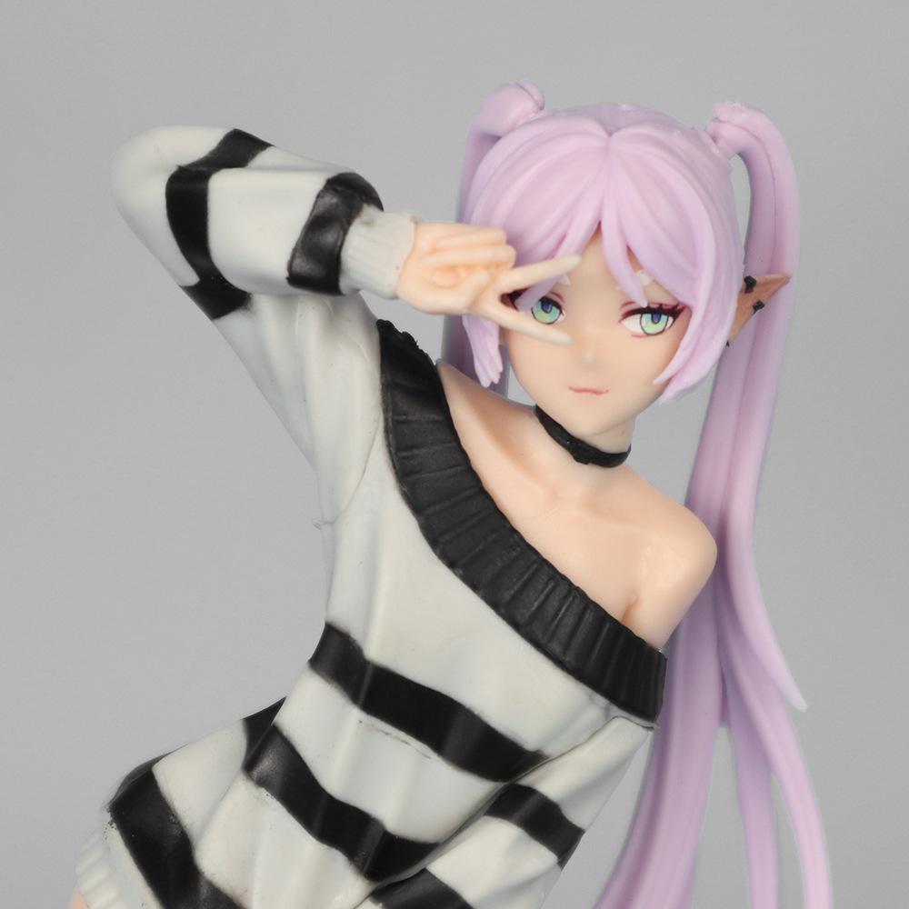 Frieren Beyond Journey’s End Anime Model Figure Sweater Cute Girl Statue Doll Standing Posture Scene Gift