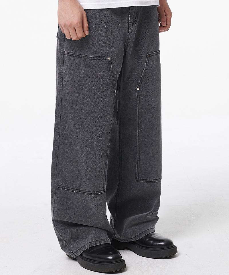ARTISTWEAR [2Colors] Vintage Washed Double Knee Denim Pants