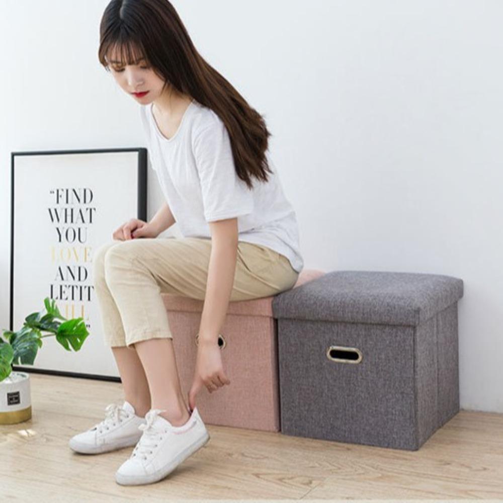 Large-Capacity Shoe Changing Stool Foldable Storage Footrest Fashion Storage Stool  Foot Rest