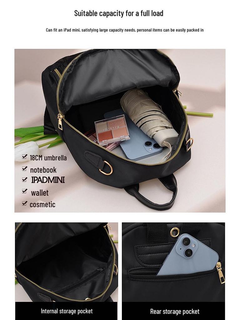 Women's Oxford Cloth Embroidered Backpack - Large Capacity, Fashionable, Perfect for Work and Commute