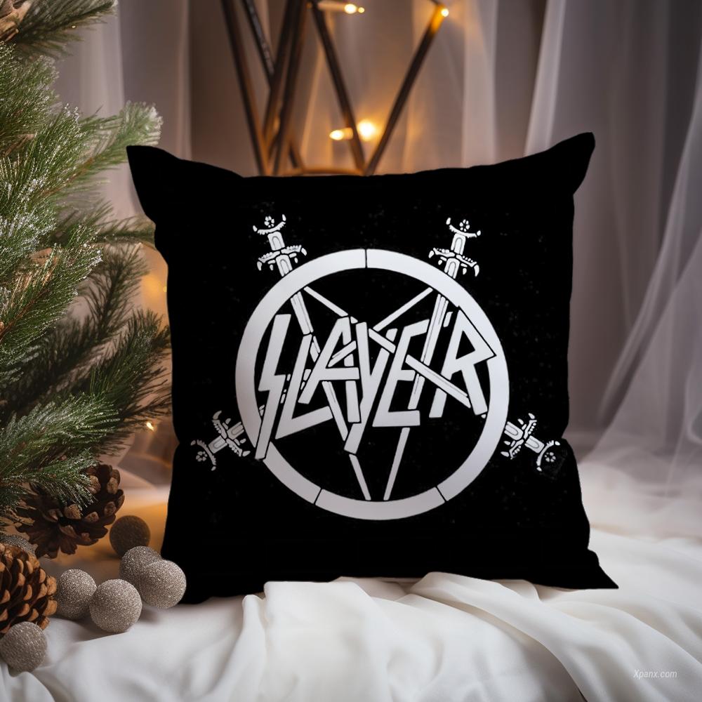 Heavy Metal Band S-Slayer Cushion Cover Premium Comfort Reversible Pillow Cove -Two in One Design for Any Room & Car Interior