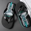 Fashion Summer Men Flip Flops Non-slip Beach Sandals Male Letter Grain Outdoor Fashion Beach Shoes Man Slippers Indoor Bath Slides