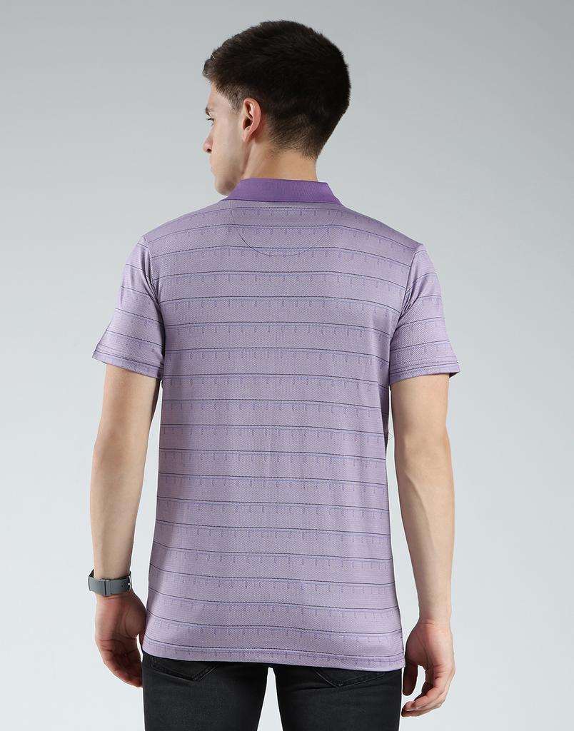 Luxuria Men's Striped Collar Neck T-Shirt