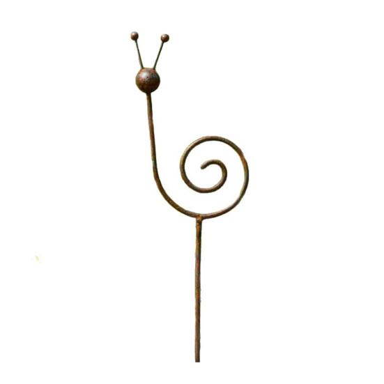 Rusty Metal Snail Stake Garden Outdoor Yard 27.56 Inch Art Sculpture Rustic