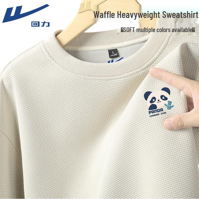 Warrior Heavyweight Waffle Knit Panda Graphic Pullover Sweatshirt