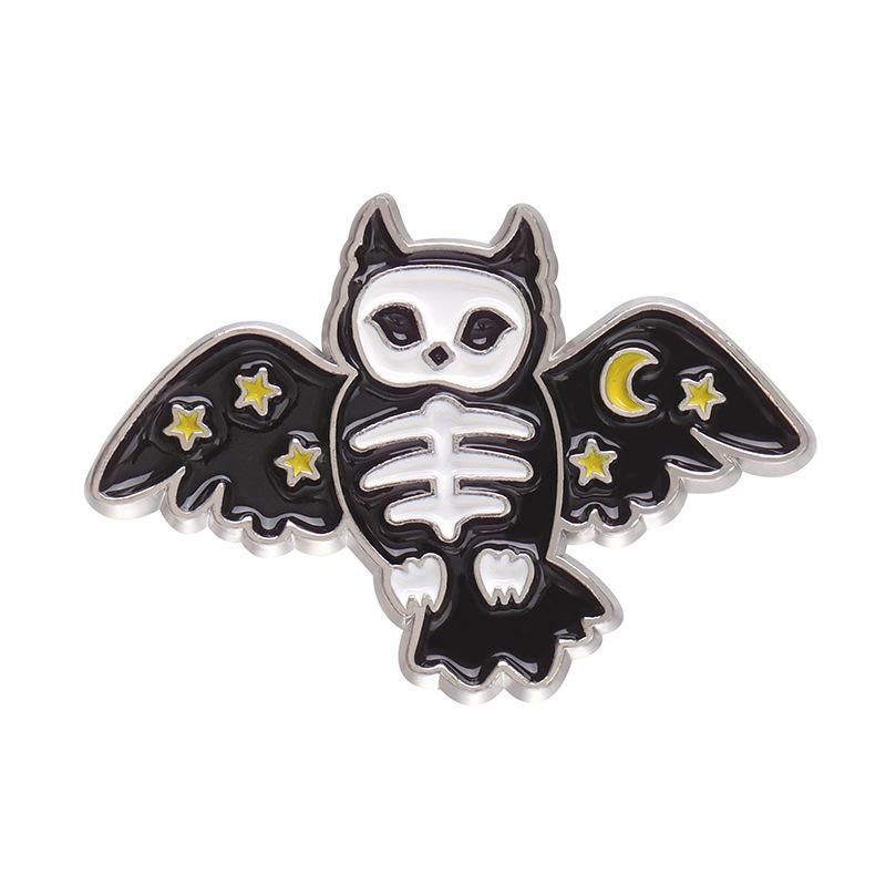 Black Cat Adorable Skull Bat Pumpkin Dog Pin In Alloy With Colorful Finish For Unisex Statement Fashion