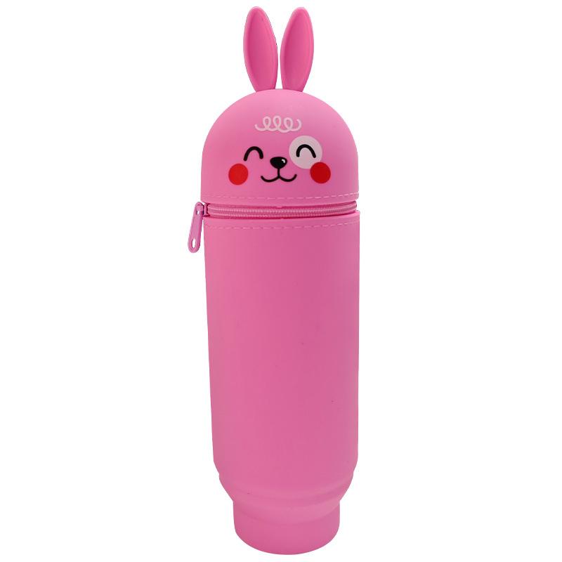 Creative High Quality Cartoon Panda Pencil Case Silicone Animal Shape Pen Pouch Foldable With Zipper Stationery Storage Bag