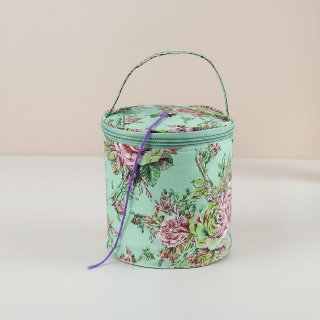 DIY Craft Knitted Round Crochet Bag Yarn Tote Bag Storage Basket Sewing Tool Accessories Bag