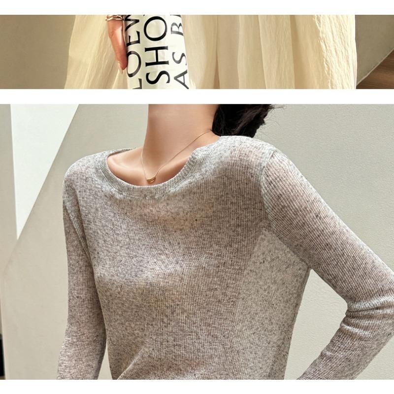 Dünner Sonnenschutz Leinen Locker Gestrickter Hoodie Damen T-Shirt