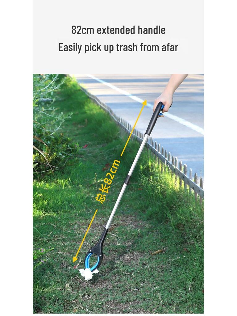 Collapsible Long-Handled Trash Picker Tongs - Household Sanitation Tool