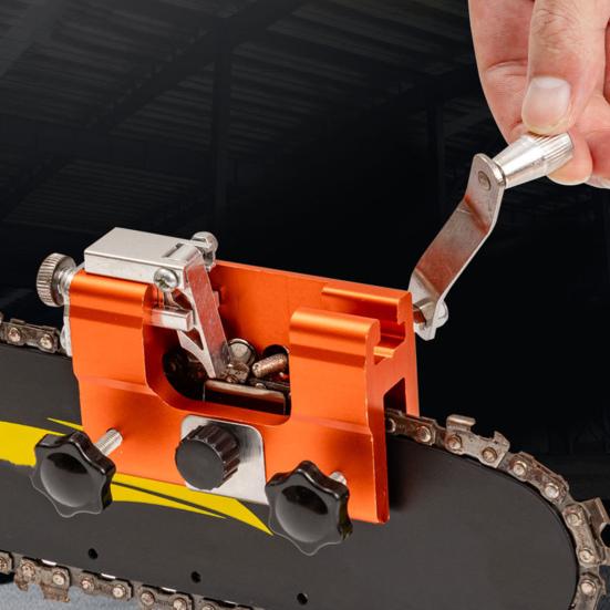 משחזת שרשרת מסור משחזת מסור שרשרת אוניברסלית משחזת מסור שרשרת מהירה עם מדריך זווית פינים שוחקים להחלפה לכל מסורי השרשרת