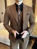 Men's Slim Fit Two-Button Peak Lapel Three-Piece Suit