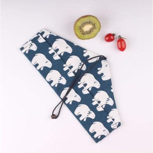 SITEDAN Chopstick Cases, Cutlery Storage Bags (10-Pack), Portable, Can Also Be Used As a Chopstick Holder or Fan Case, Linen Pouch, Fabric Wrap, Cute