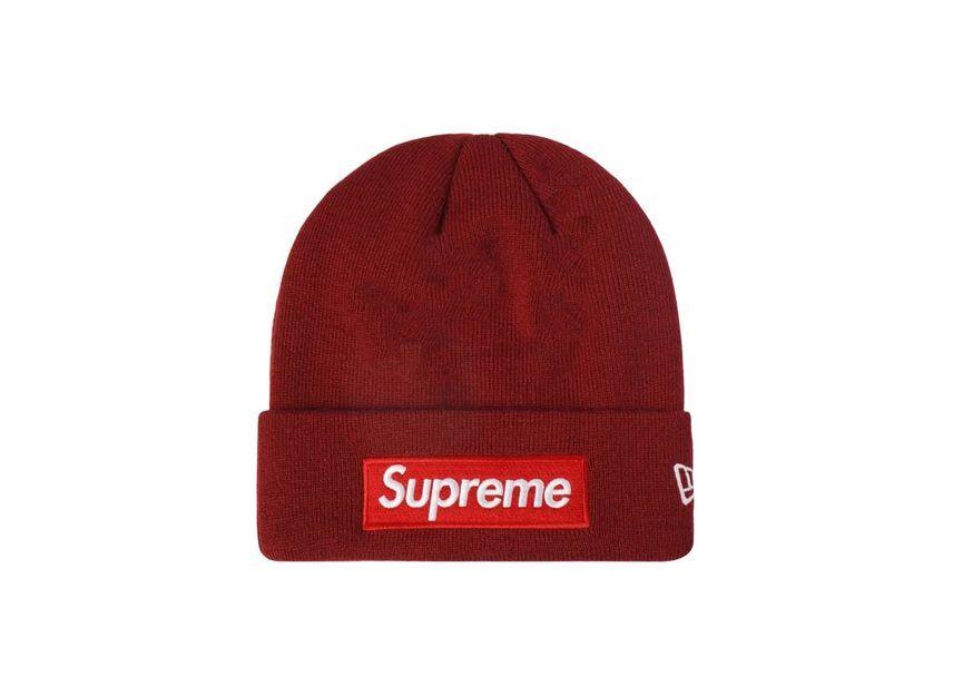 Supreme New Era Box Logo Beanie Cardinal One-Size