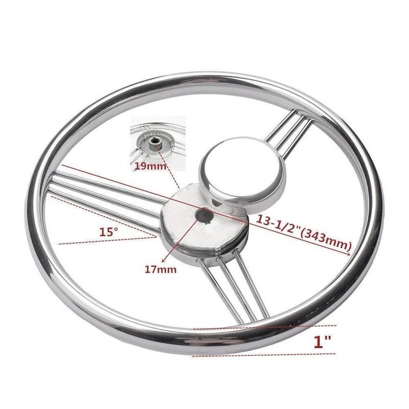 Stainless Steel Marine Steering Wheel, Universal for Yacht Speedboat Hydraulic & Mechanical Helm System, Boat Hardware Accessori
