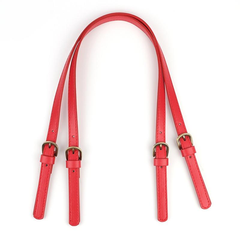 1Pc Removable Double Buckle Leather Bag Strap, Pressed Line Crossbody Shoulder Bag Strap Pu Stitch DIY Handmade Bag Strap