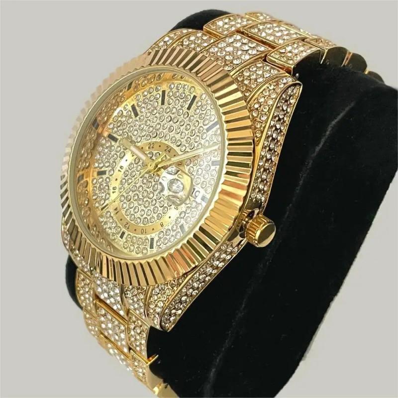 MISSFOX Mens Quartz Watch Hip Hop Bling Wrist 30M Waterproof