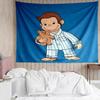 Curious George Tapestry for Bedroom Aesthetic Classroom Tapestries Wall Hanging for Living Room Dorm Office,Ideal Creative Gift