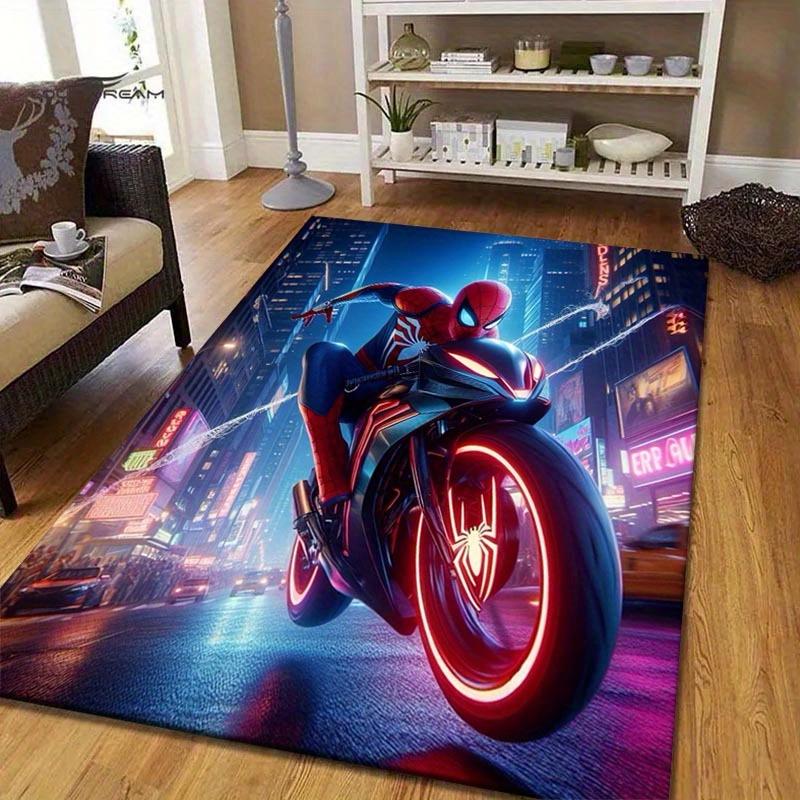 1pc Spider-Man Pattern Area Rug Soft Flannel Floor Mat for Living Room,Office,Bedroom and Carpet,Sofa Coffee Table Floor Mat