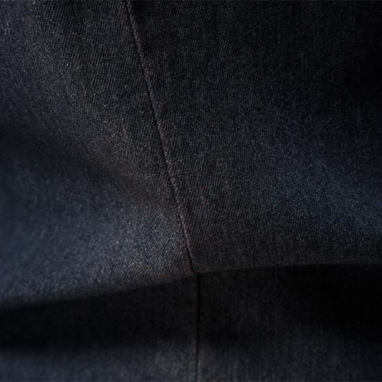 Men Denim Shirt Solid Color Multi Pockets Spring Summer Single Breasted Turn-down Collar Shirt for Office