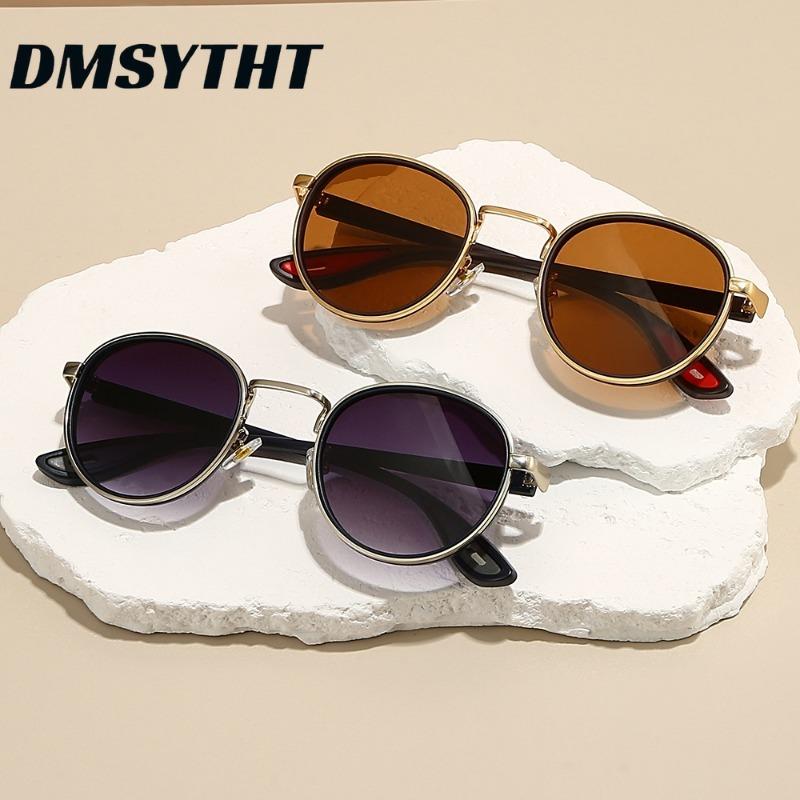 Non-polarized Vintage Metal Round Sunglasses Women for Men Shades Popular Hip Hop Outdoor Sun Glasses
