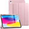 New Tri-fold Soft TPU PU Leather Tablet Case for iPad 10.9" 2022 - Lightweight Folio Stand with Pencil Holder-Auto Sleep/Wake