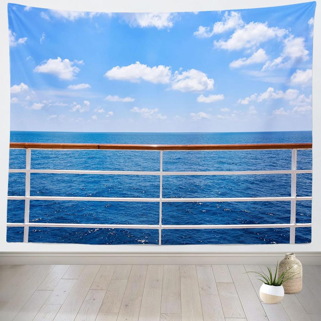 Tropical Summer Beach Tapestry Wall Hanging Tropical Beach Tapestries Seaside Coconut Tree Tapestry Home Decorations Bedroom