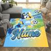 Blue Dogs Soccer Fun Customizable Name Area Rug Perfect for Kitchen Foyer Hallway Entryway Antislip Carpet Decorate Offices Spiritual Gift
