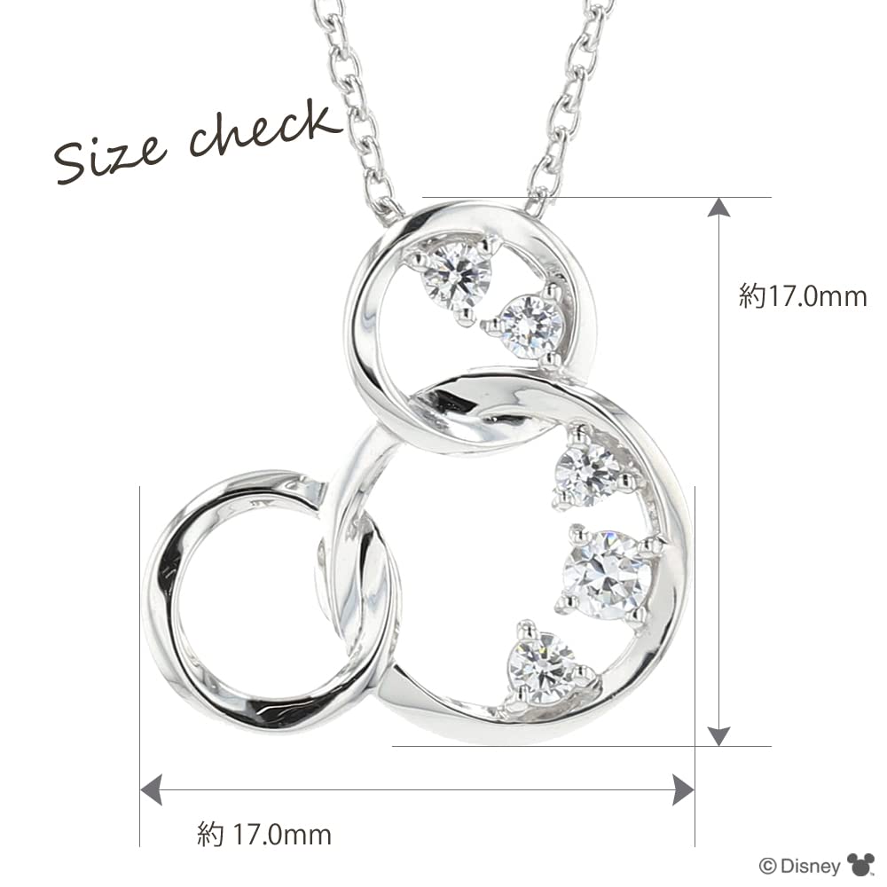 Disney Mickey Mouse Pendant Three Silver with Cubic Gift for Christmas Necklace, Circles, Zirconia, (VPCDS20098)