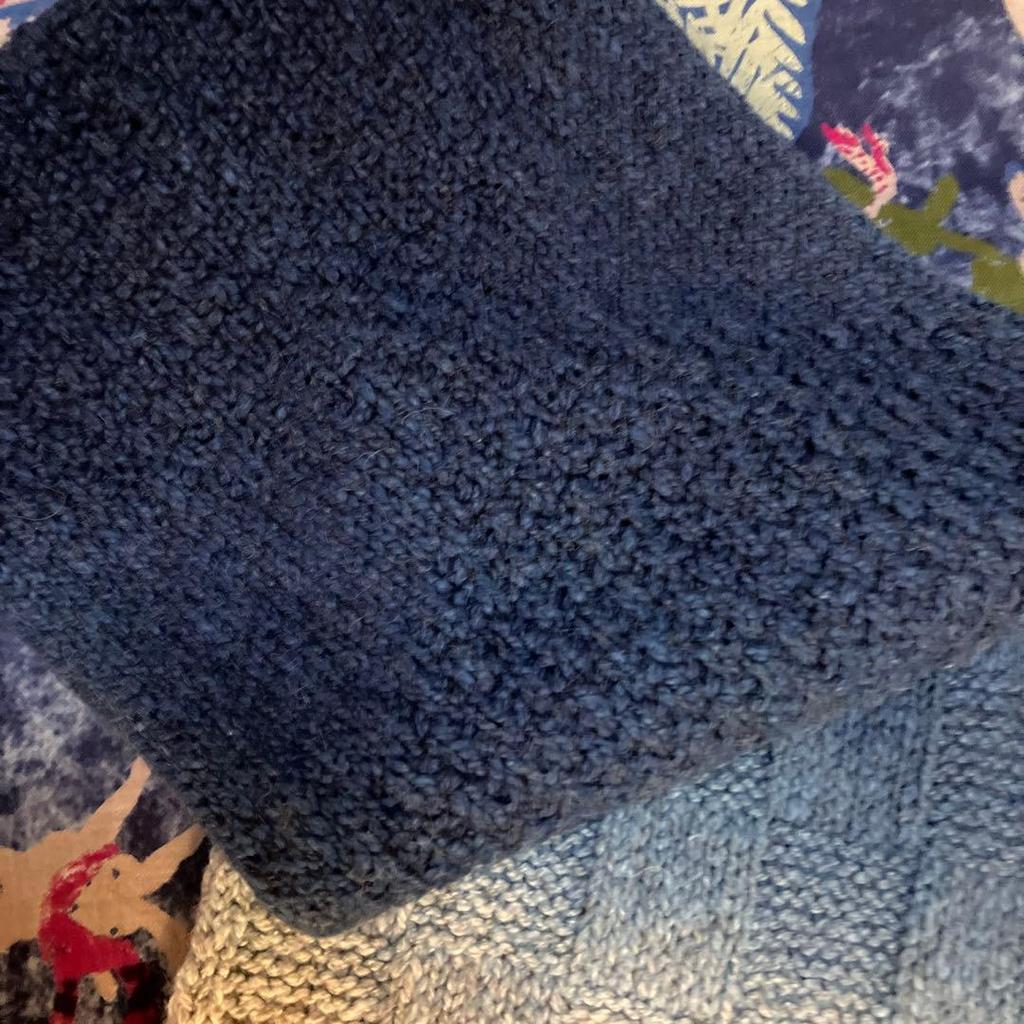 Used 45R 45rpm Indigo Dye Mix Stole Scarf