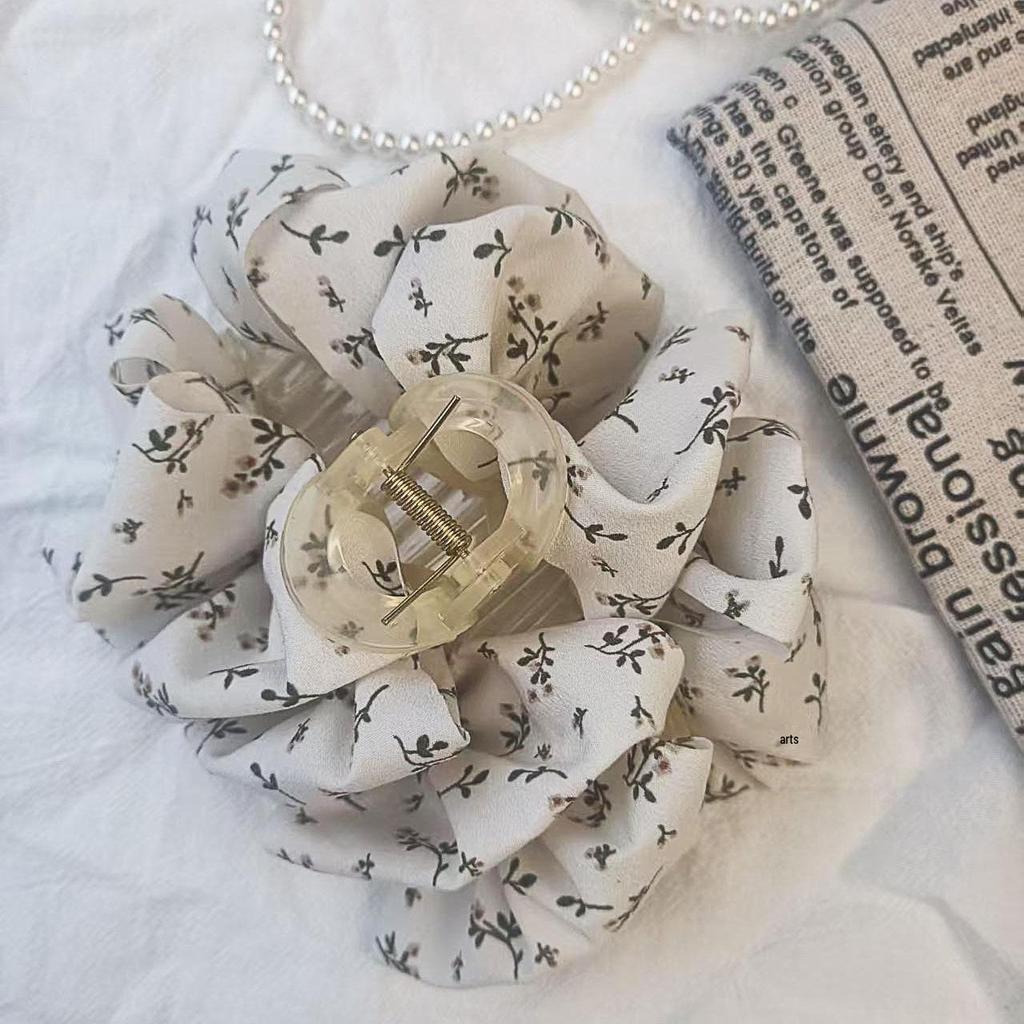 Luksusowa damska spinka do włosów kok z chmurką i kokardą – Duży dodatek typu szczęka rekina