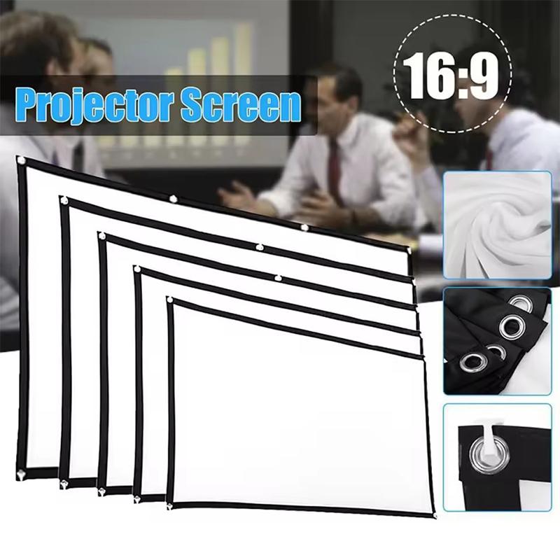 16:9 Portable Projector Screen Simple Projector Curtain 60/72/84/100/120 Inch Hd Display Screen For Home Cinema Theater Movie