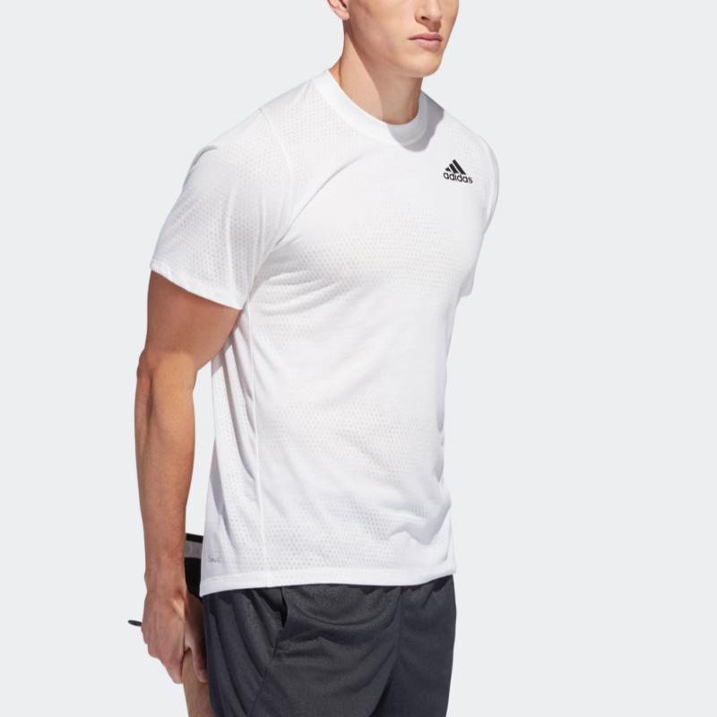 Adidas Training Freelift Tec GF Aeroknit Crew Neck Pullover Sports Short Sleeve T-Shirt Men Tops White DU1365
