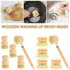 5pcs Dish Cleaning Brush Set Kitchen Scrub Pan Sisal Wood Handle Natural Brush Set Dish Scrubber Brute Force Dishwashing