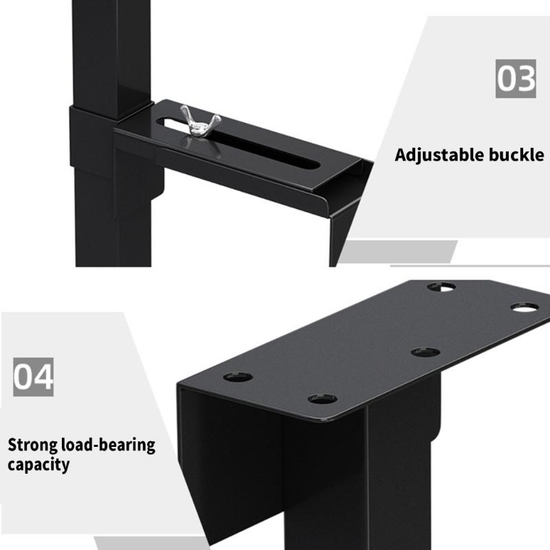 PC Case Holder Adjustable Metal Under Desk CPU Holder Bracket For Home Office And Gaming Setups Enhances Legroom
