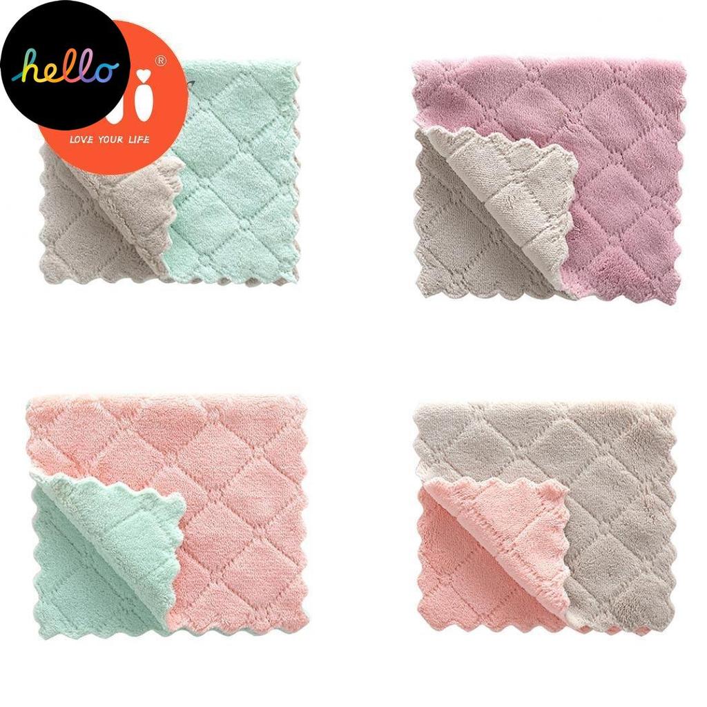 Home & Kitchen 5Pcs Water Absorbent Was ng Dish Cloth Towel Rag Clean Tablecloth