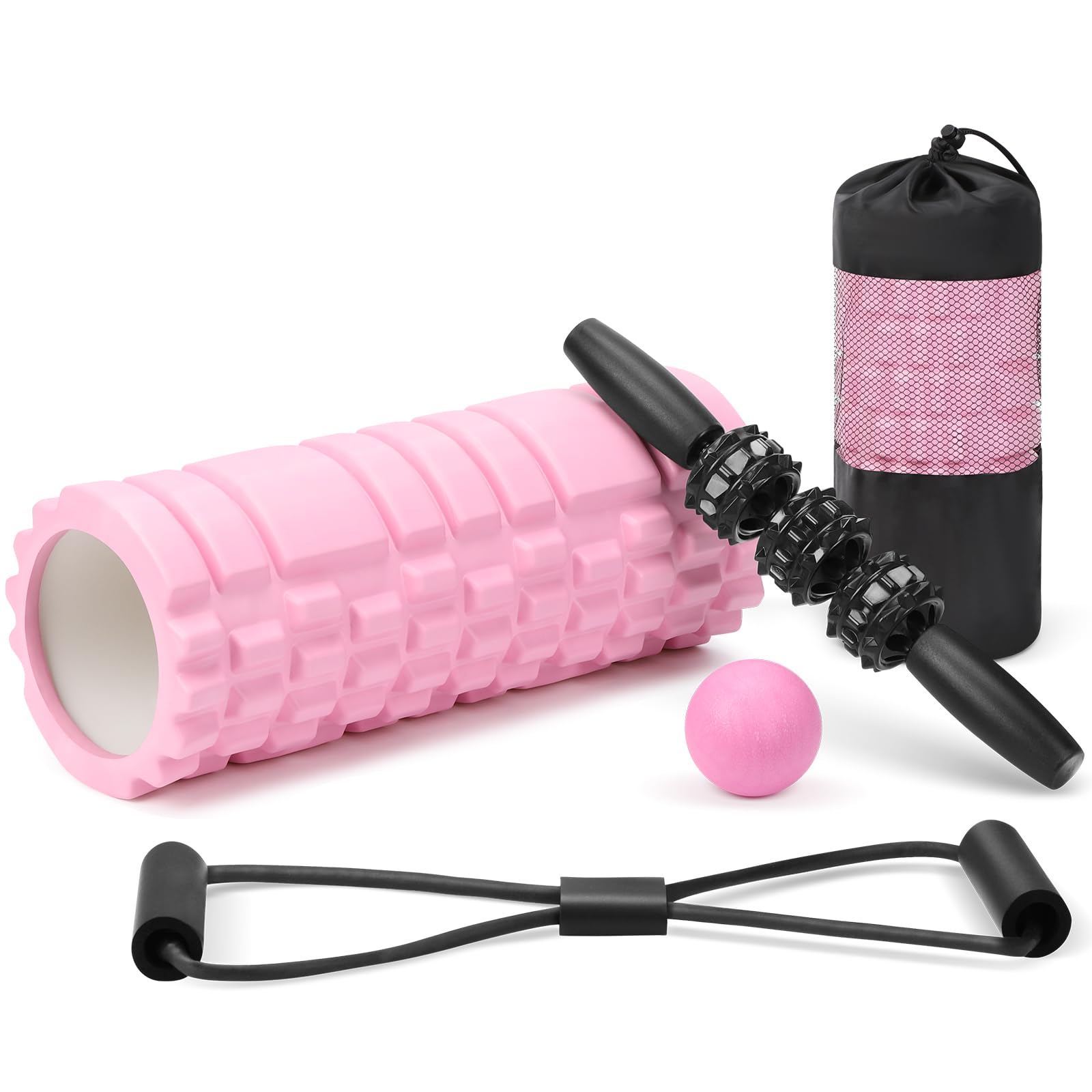 

Идеально для TITIROBA Пенный ролик Миофасциальный Стретч Массаж Массаж Растяжка для Снятия Напряжения в Плечах Спине Ногах и Стопах Светло-розовый самомассаж!