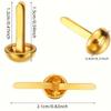 100pcs Gold Foot Studs for Scrapbooks, Paper Art, and DIY Art Projects - Metal Fasteners, Round, School Supplies