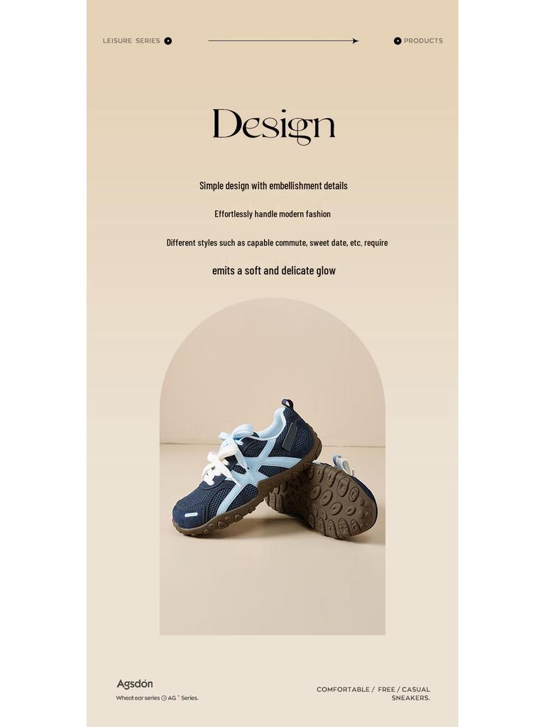 Augusdeng Damen Retro Blau Dicksohlige Weiche Trainingsschuhe 2025 - Herbst/Winter Kollektion.