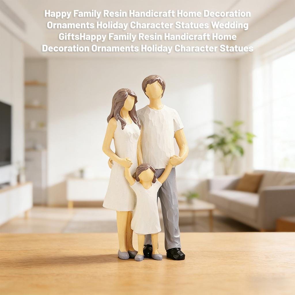 Happy Family Resin Handicraft Home Decoration Ornaments Holiday Character Statues Wedding Gifts