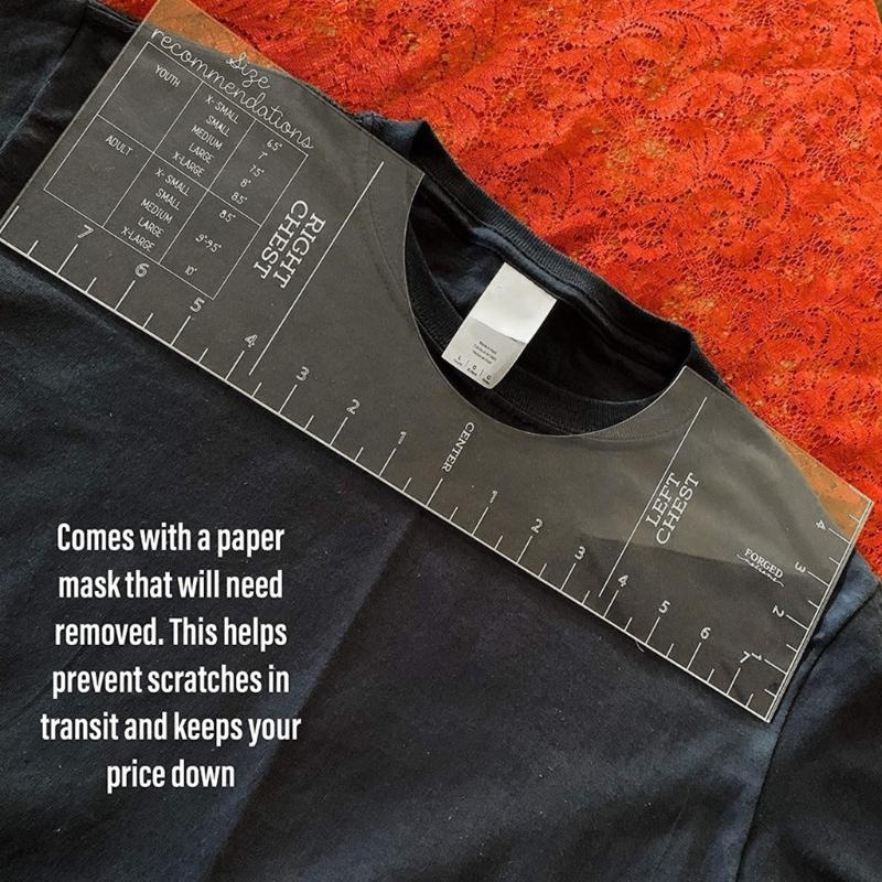 T-Shirt Alignment Ruler Centering Tool Placement Graphic Guide Tough Printed T-Shirt DesignRuler Ruler Guide Size Chart