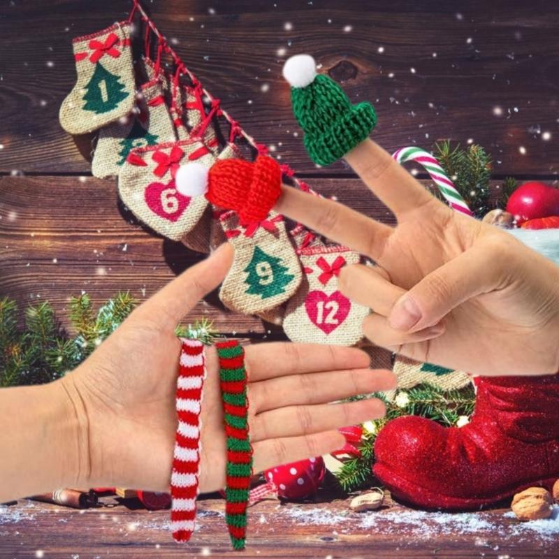 Practical Pack of 20 Small Christmas Hat Decorations Party Supplies for Stylish Bottles and Festival Home Decoration