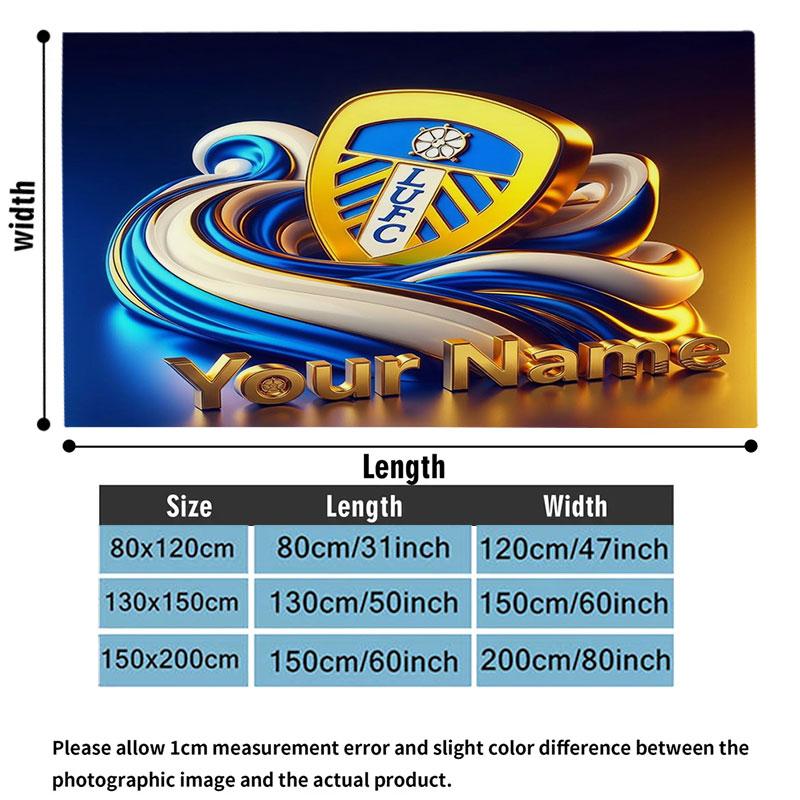 1PC Leeds United Custom Name Patterned Flannel Blanket Suitable For All Seasons for Home Decor Warmth and Comfort Gifts Holiday Present