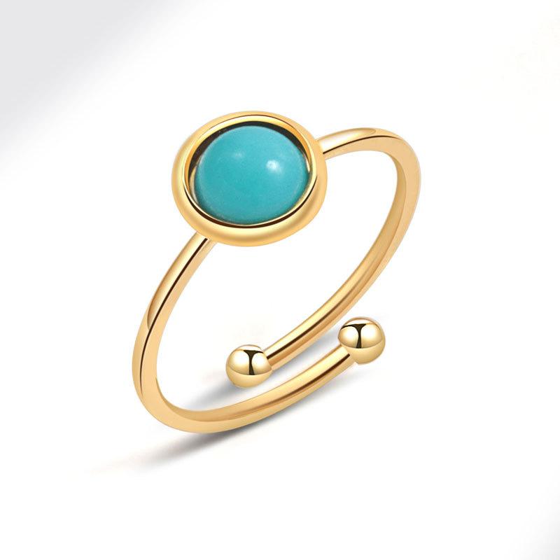 New Natural Stone Open Ring For Women Niche Design High End Light Luxury Minimalist Band