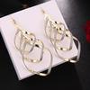 Stylish And Elegant Classic Punk Gold Spiral Pendant Earrings Jewelry Girls