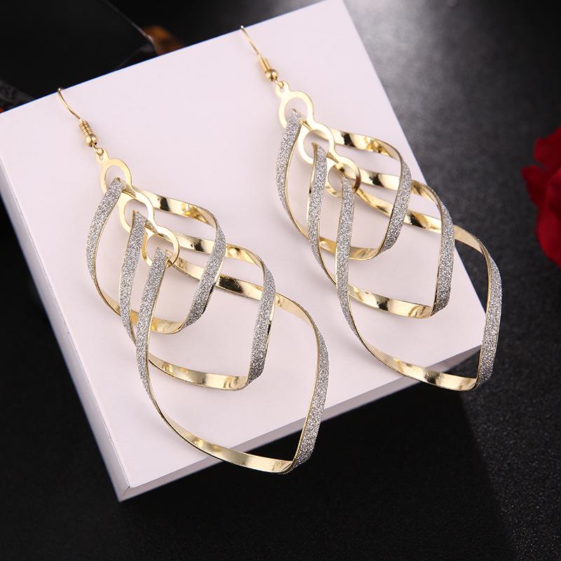 Stylish And Elegant Classic Punk Gold Spiral Pendant Earrings Jewelry Girls